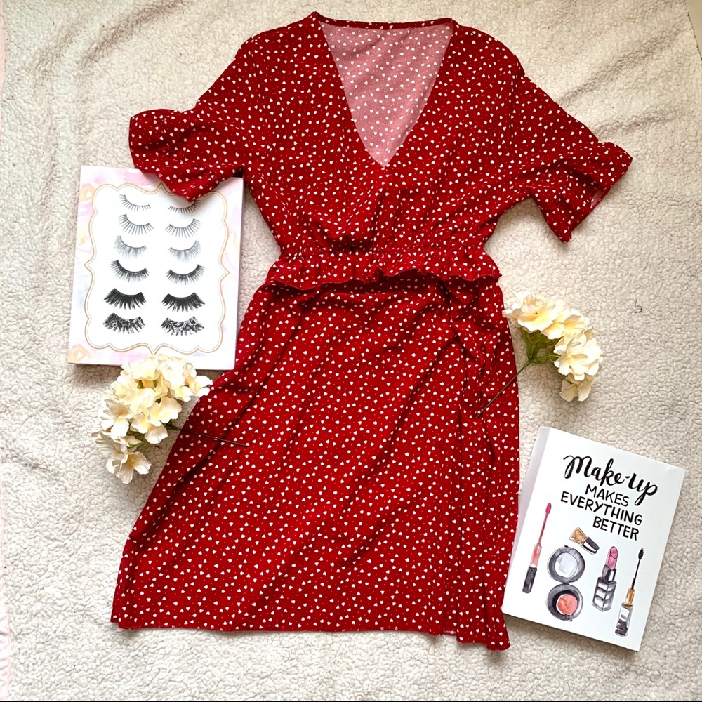 Hearted polk dot summer dress